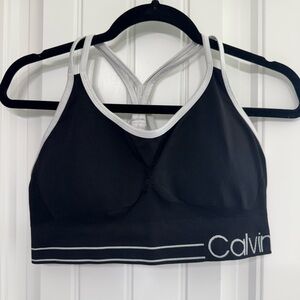 Calvin Klein Black and White Sports Bra